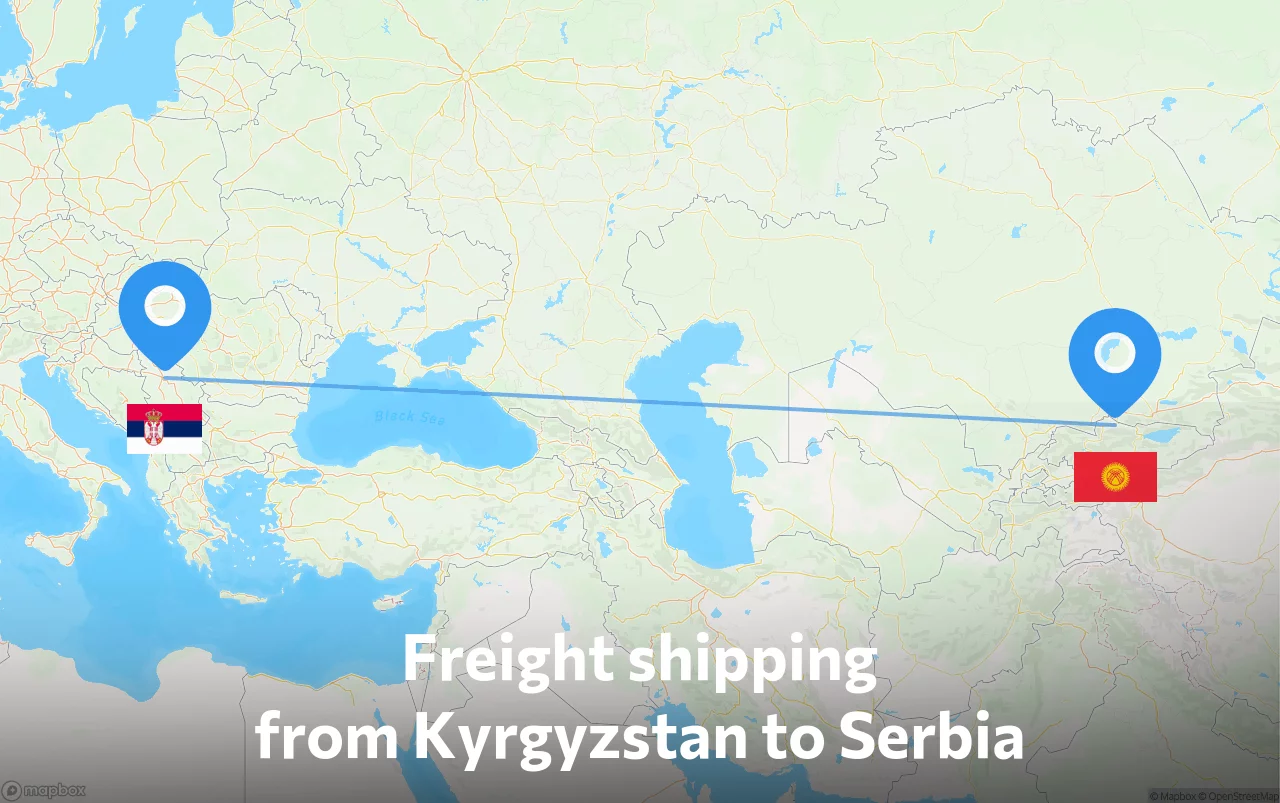 Shipping route from Kyrgyzstan to Serbia