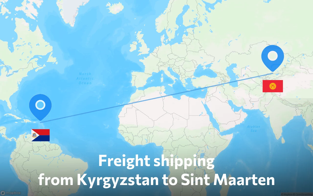 Shipping route from Kyrgyzstan to Sint Maarten