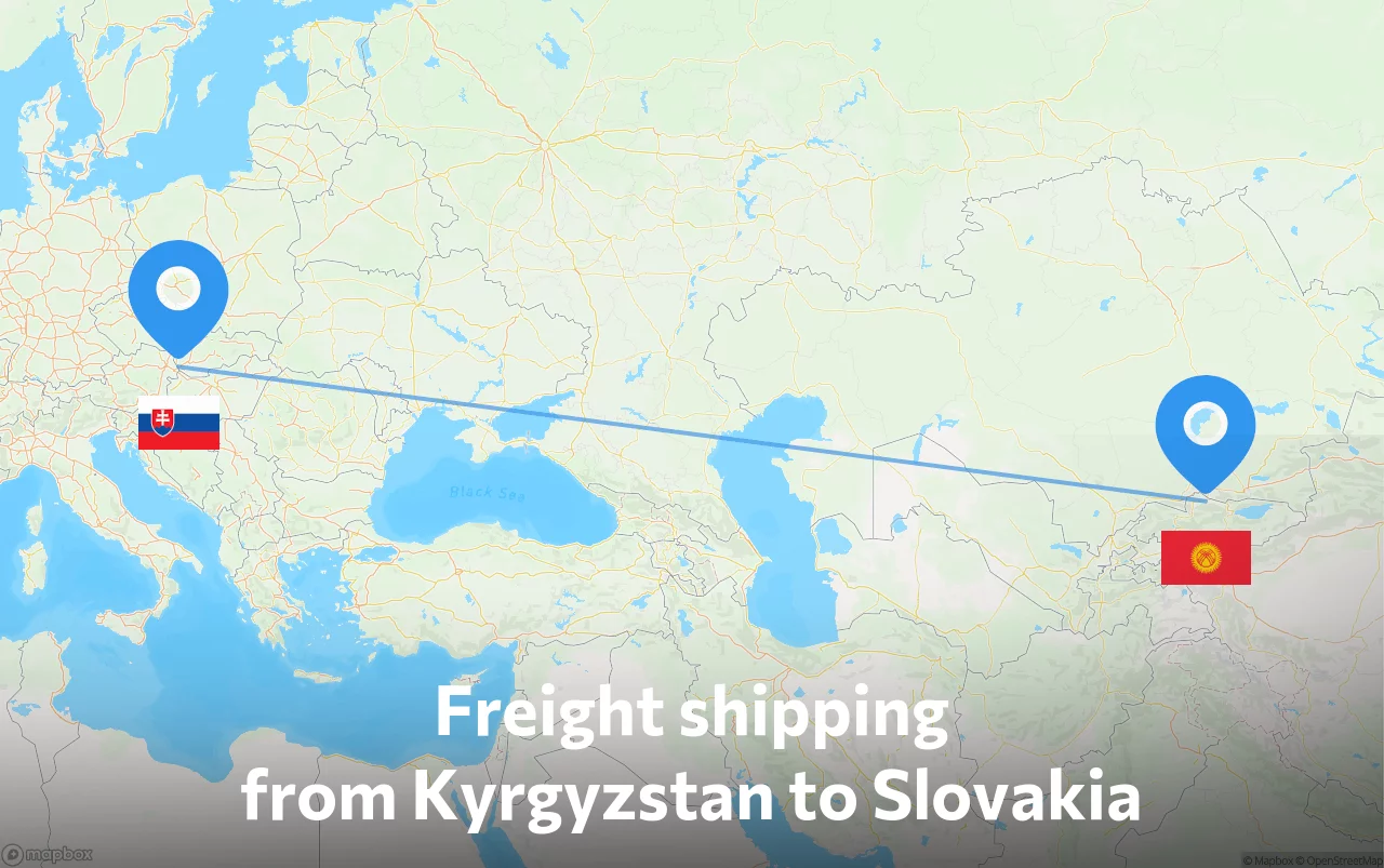 Shipping route from Kyrgyzstan to Slovakia