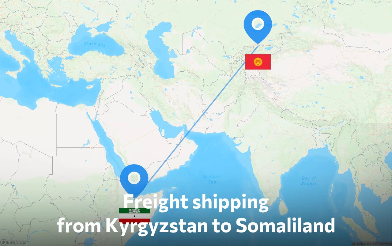 Shipping route from Kyrgyzstan to Somaliland