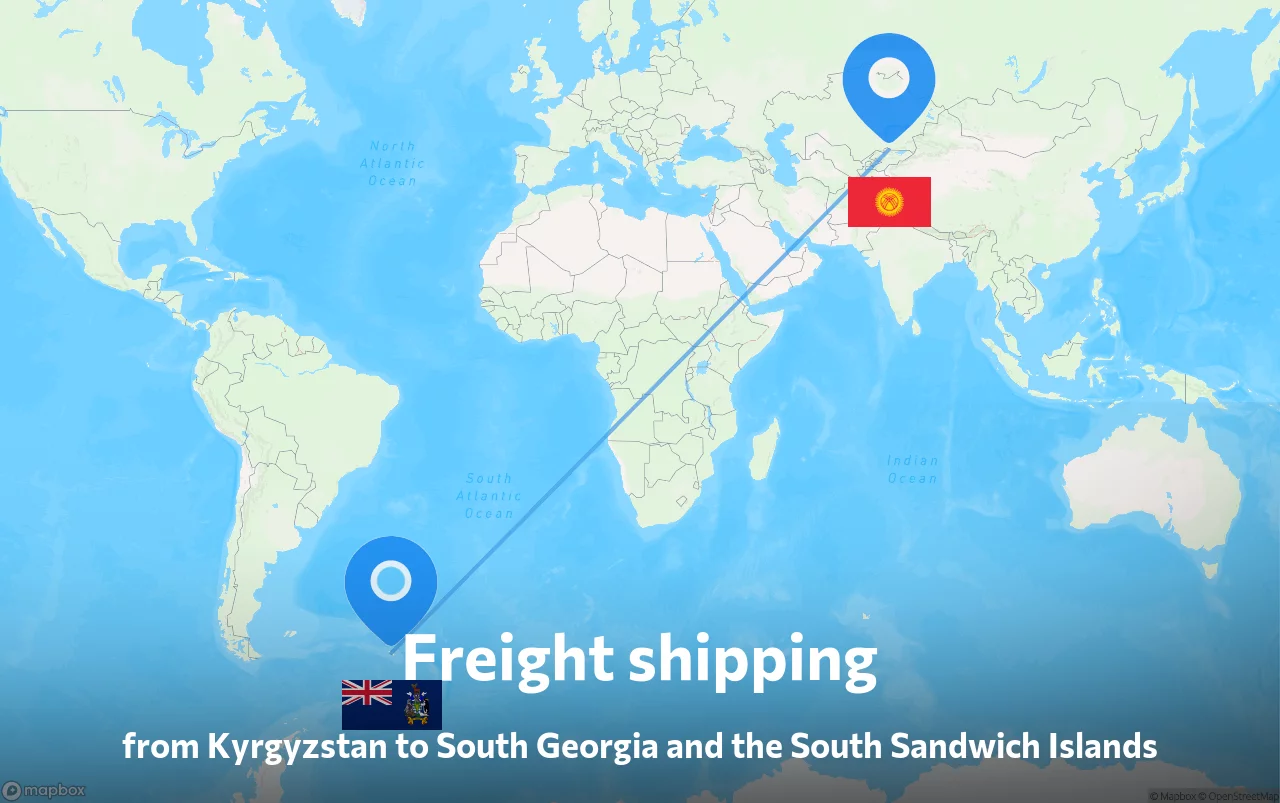 Shipping route from Kyrgyzstan to South Georgia and the South Sandwich Islands