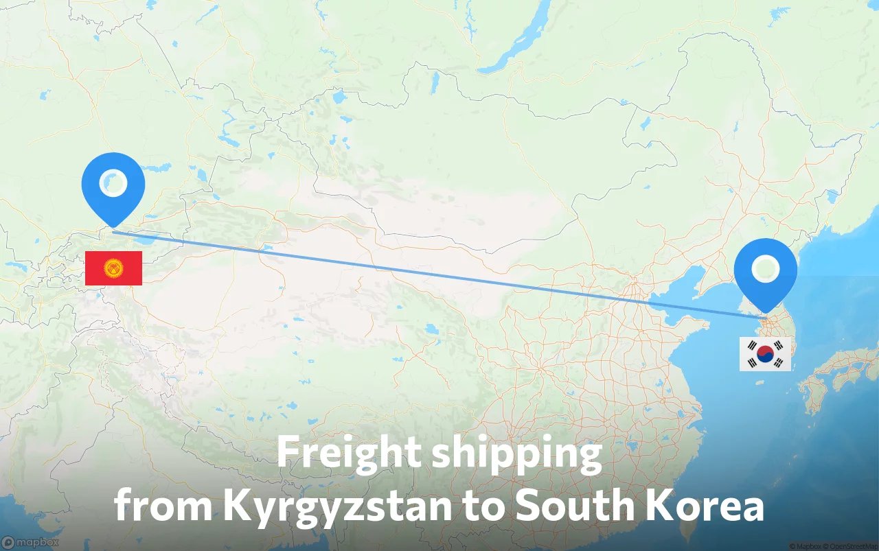 Shipping route from Kyrgyzstan to South Korea