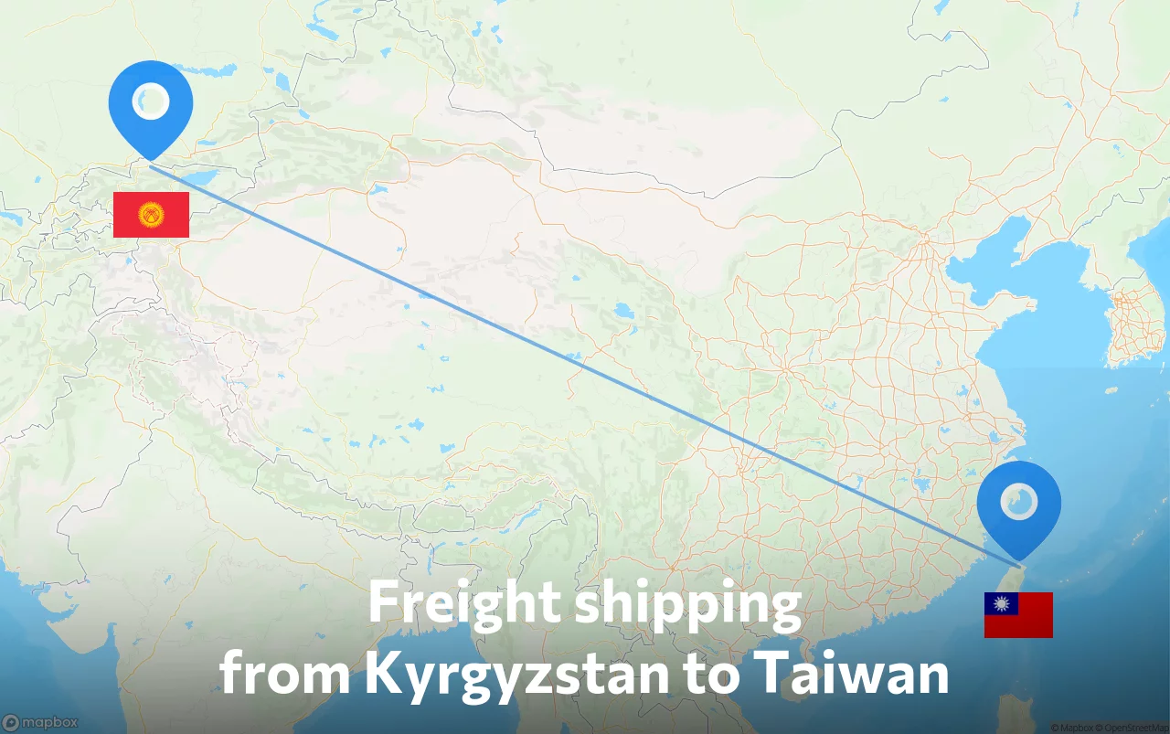 Shipping route from Kyrgyzstan to Taiwan