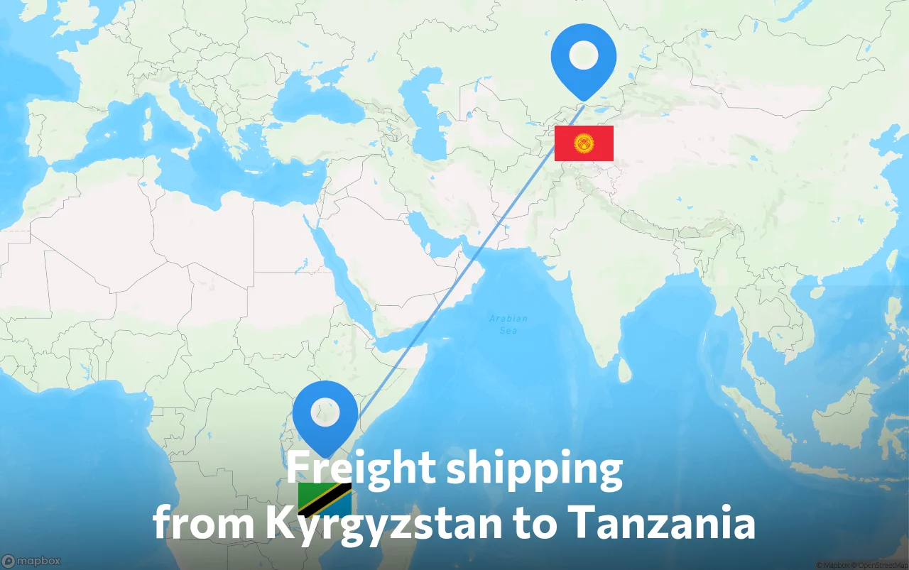 Shipping route from Kyrgyzstan to Tanzania