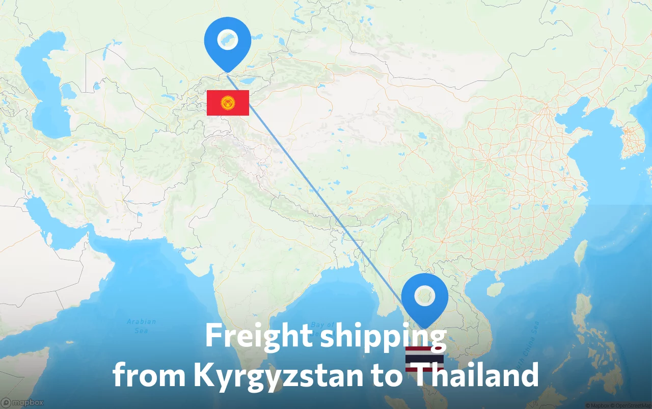Shipping route from Kyrgyzstan to Thailand