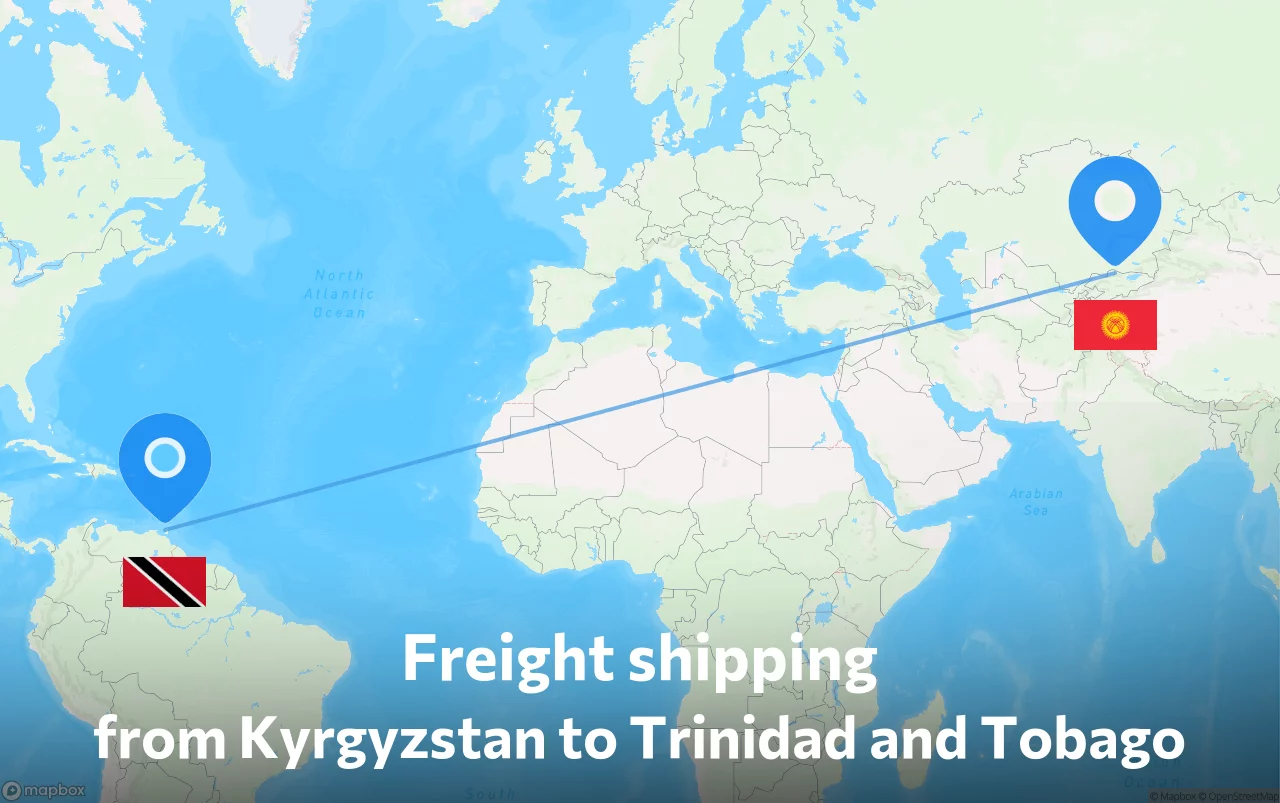 Shipping route from Kyrgyzstan to Trinidad and Tobago