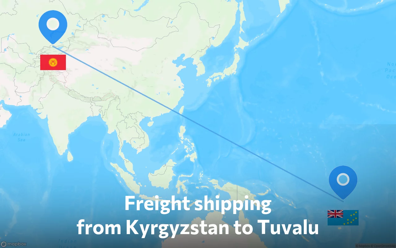 Shipping route from Kyrgyzstan to Tuvalu