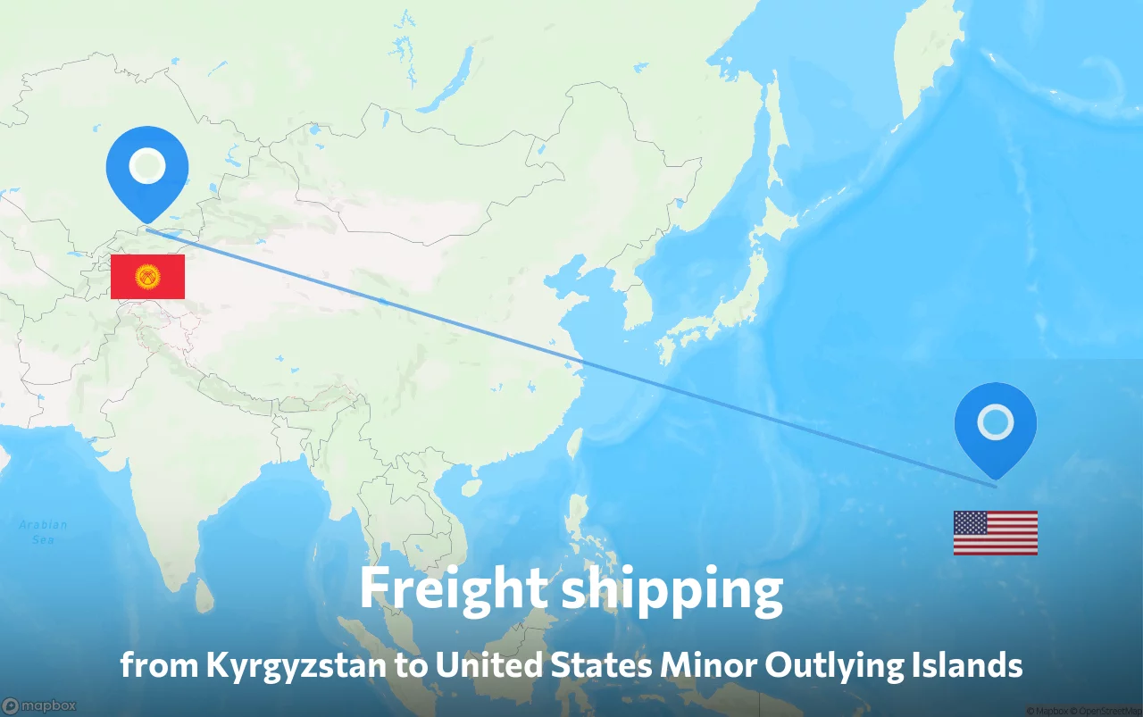 Shipping route from Kyrgyzstan to United States Minor Outlying Islands