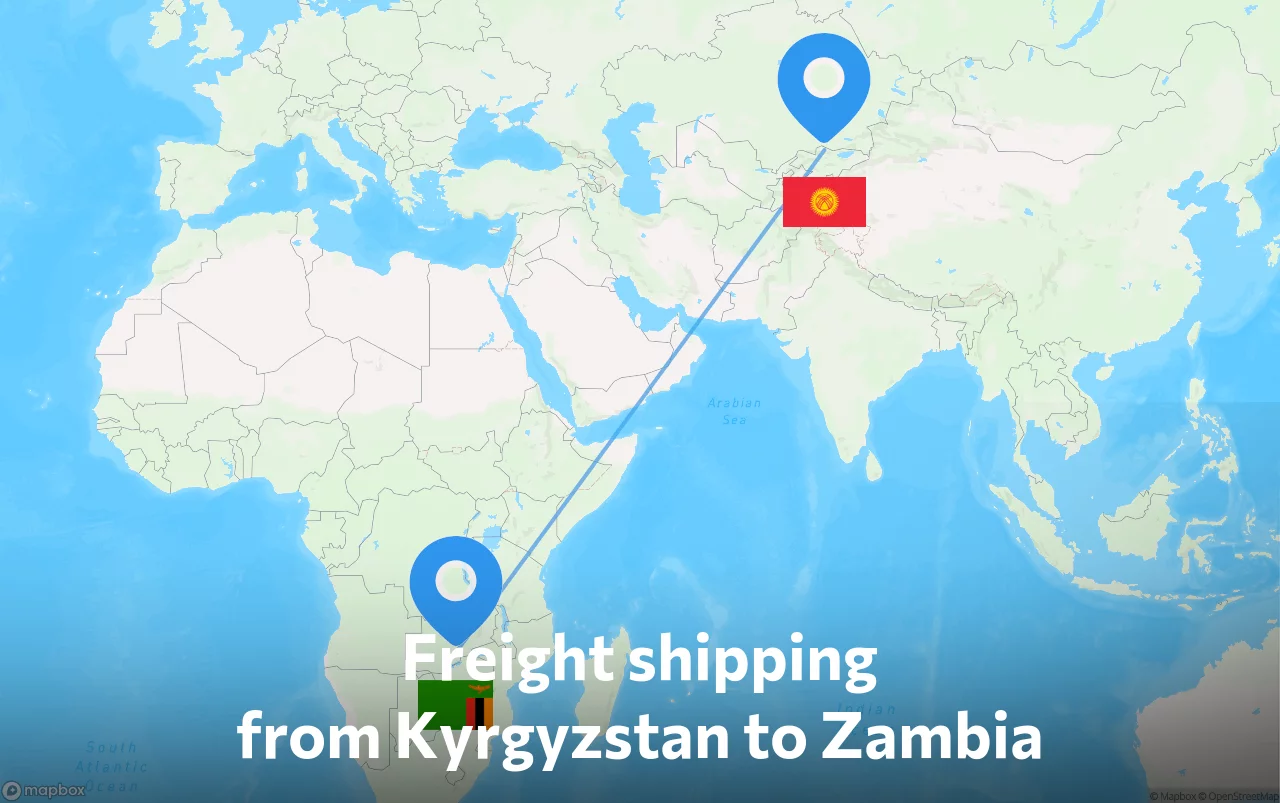 Shipping route from Kyrgyzstan to Zambia
