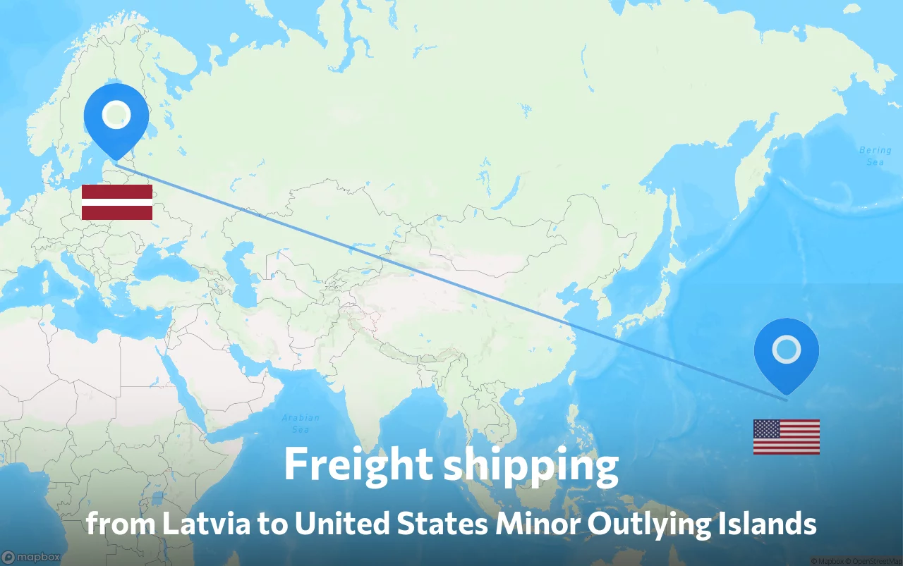 Shipping route from Latvia to United States Minor Outlying Islands