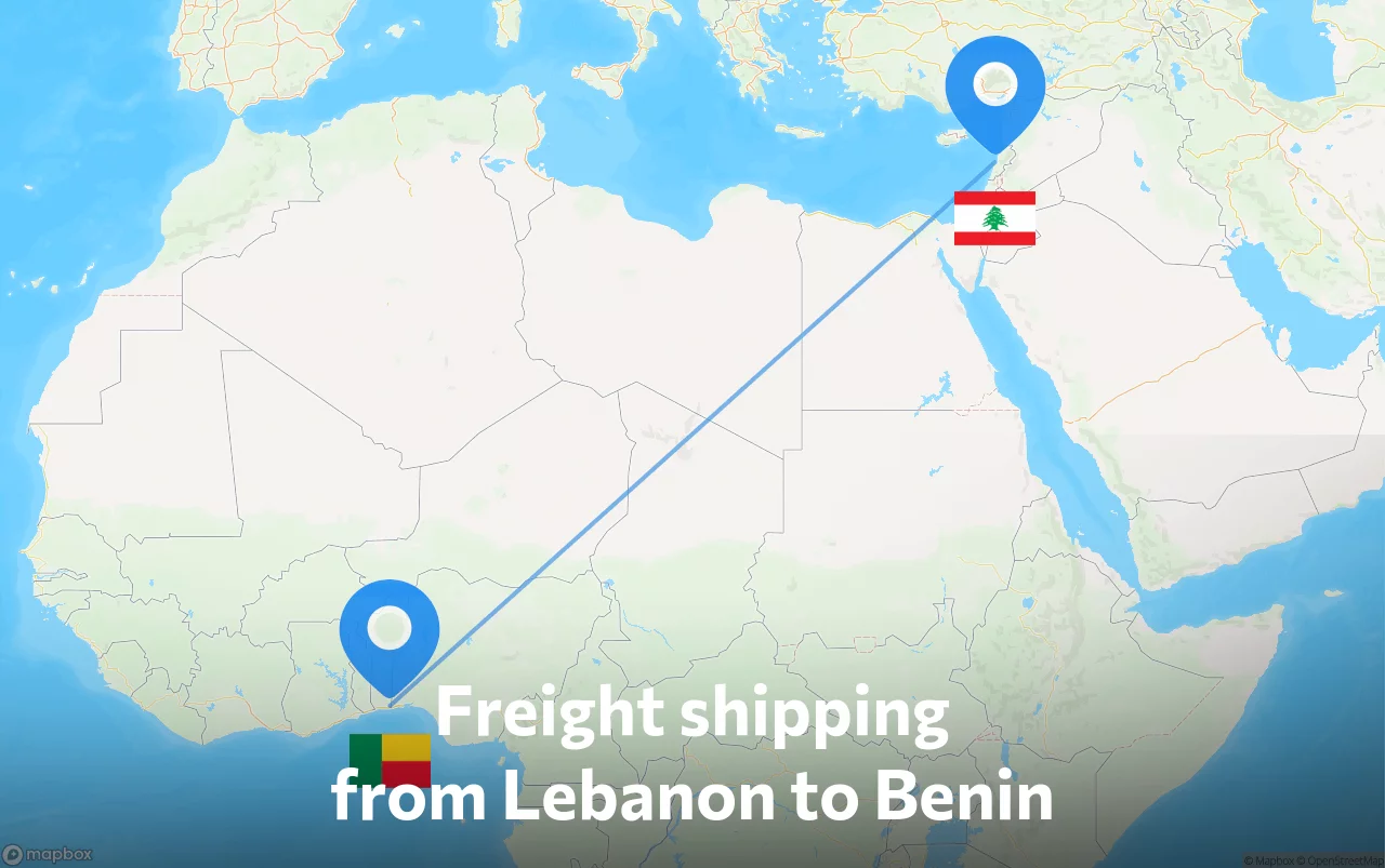 Shipping route from Lebanon to Benin