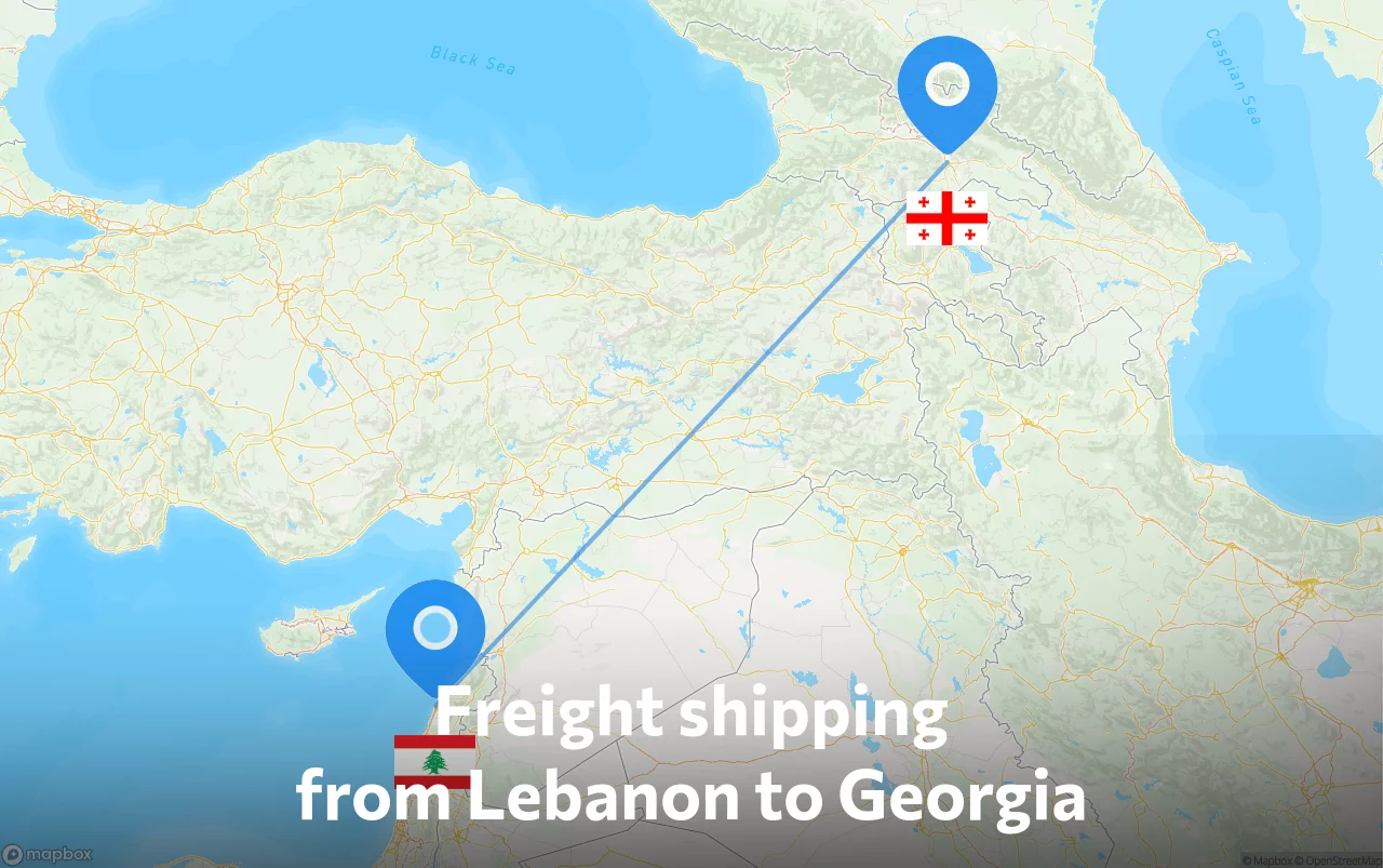 Shipping route from Lebanon to Georgia