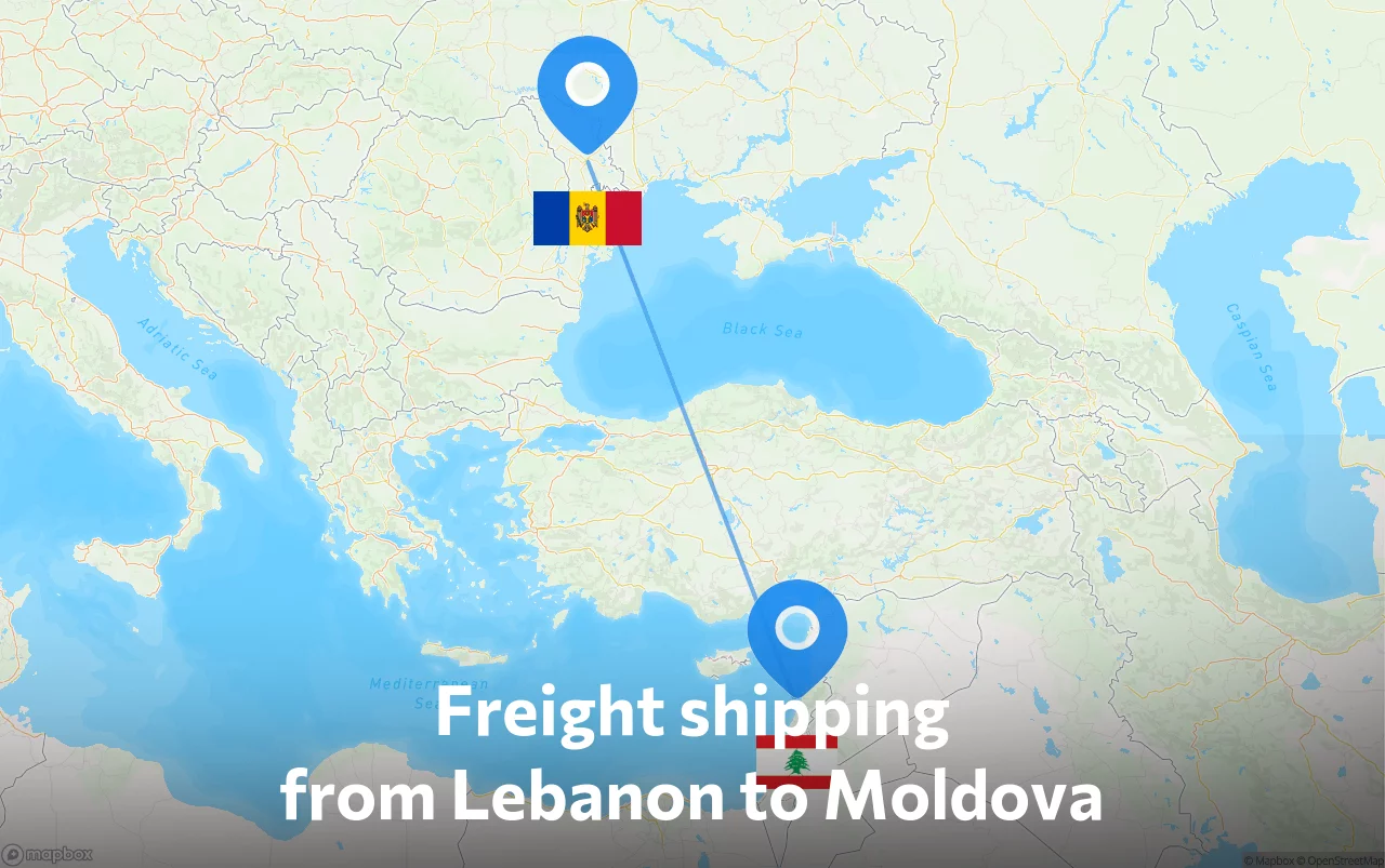 Shipping route from Lebanon to Moldova