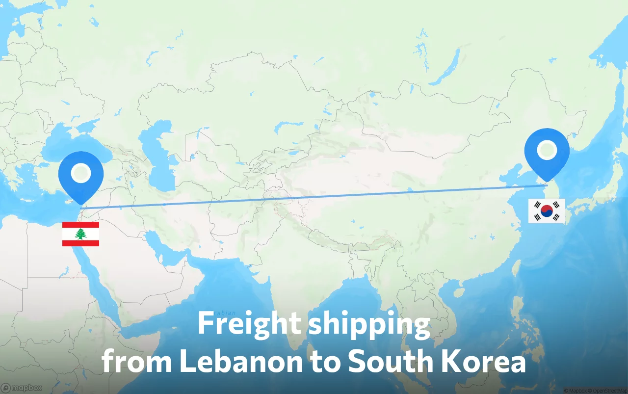 Shipping route from Lebanon to South Korea
