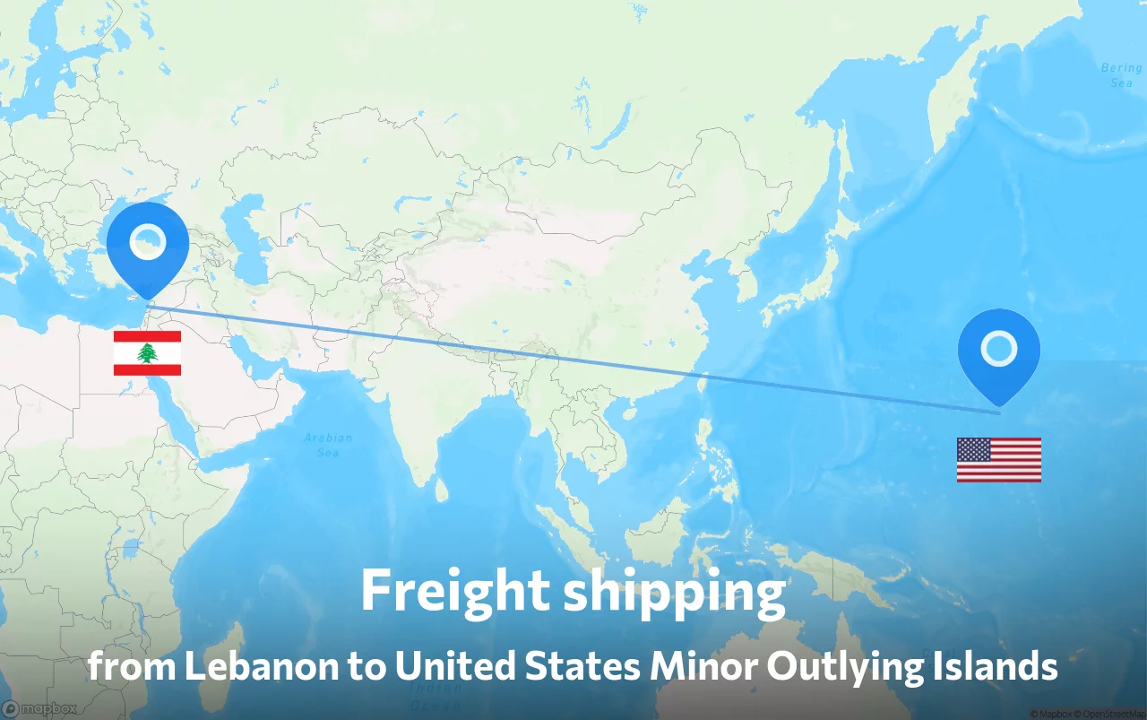 Shipping route from Lebanon to United States Minor Outlying Islands