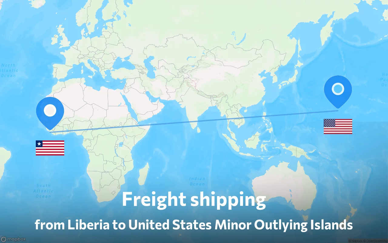 Shipping route from Liberia to United States Minor Outlying Islands