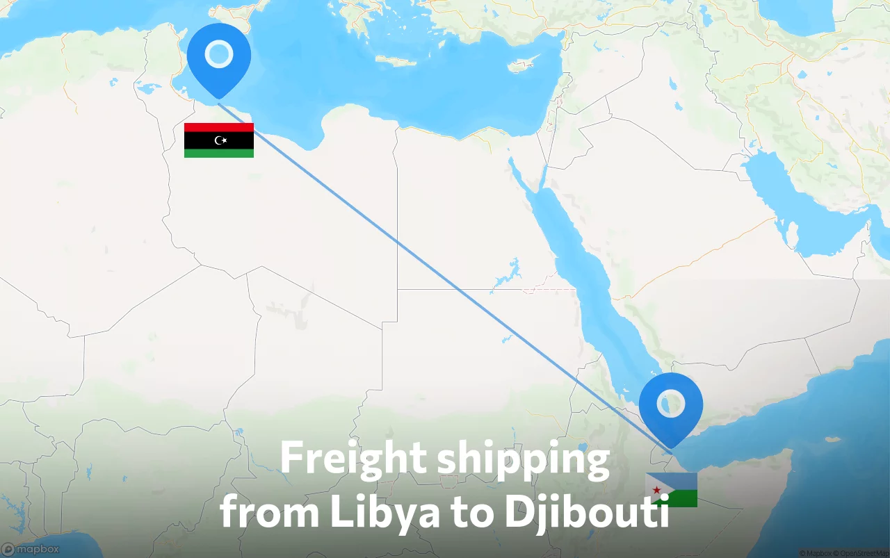 Shipping route from Libya to Djibouti