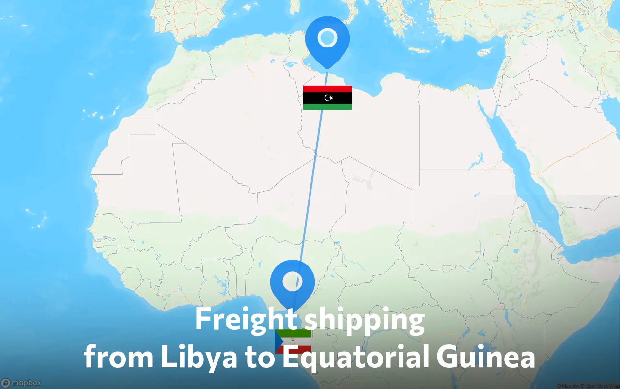 Shipping route from Libya to Equatorial Guinea