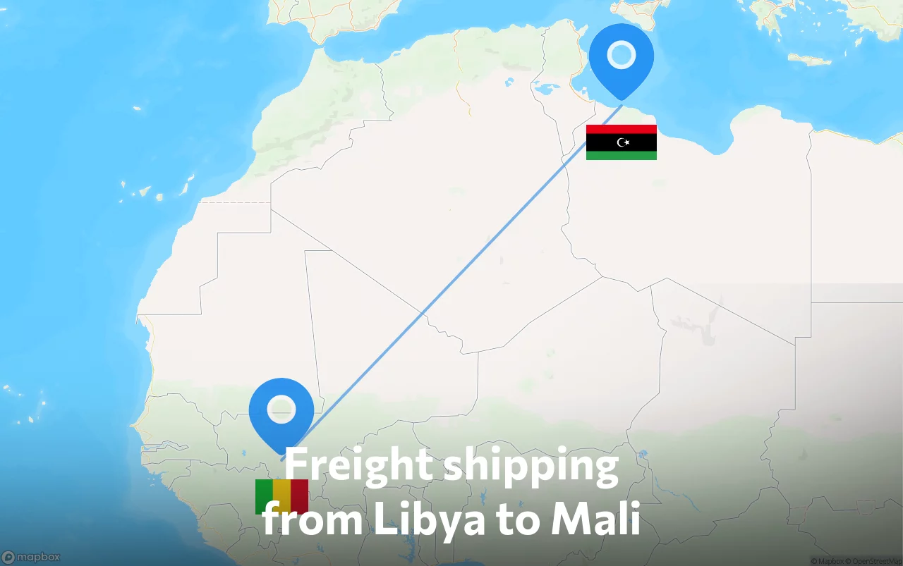 Shipping route from Libya to Mali