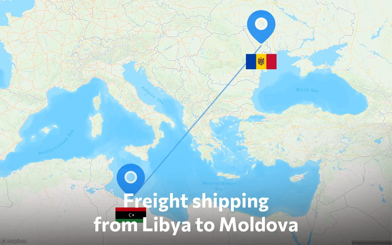 Shipping route from Libya to Moldova