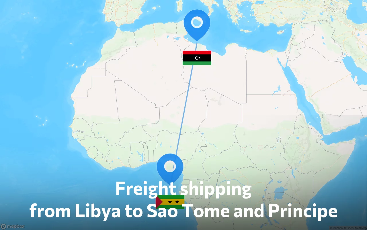 Shipping route from Libya to Sao Tome and Principe