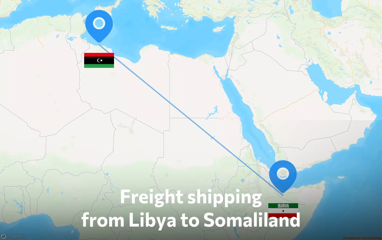 Shipping route from Libya to Somaliland