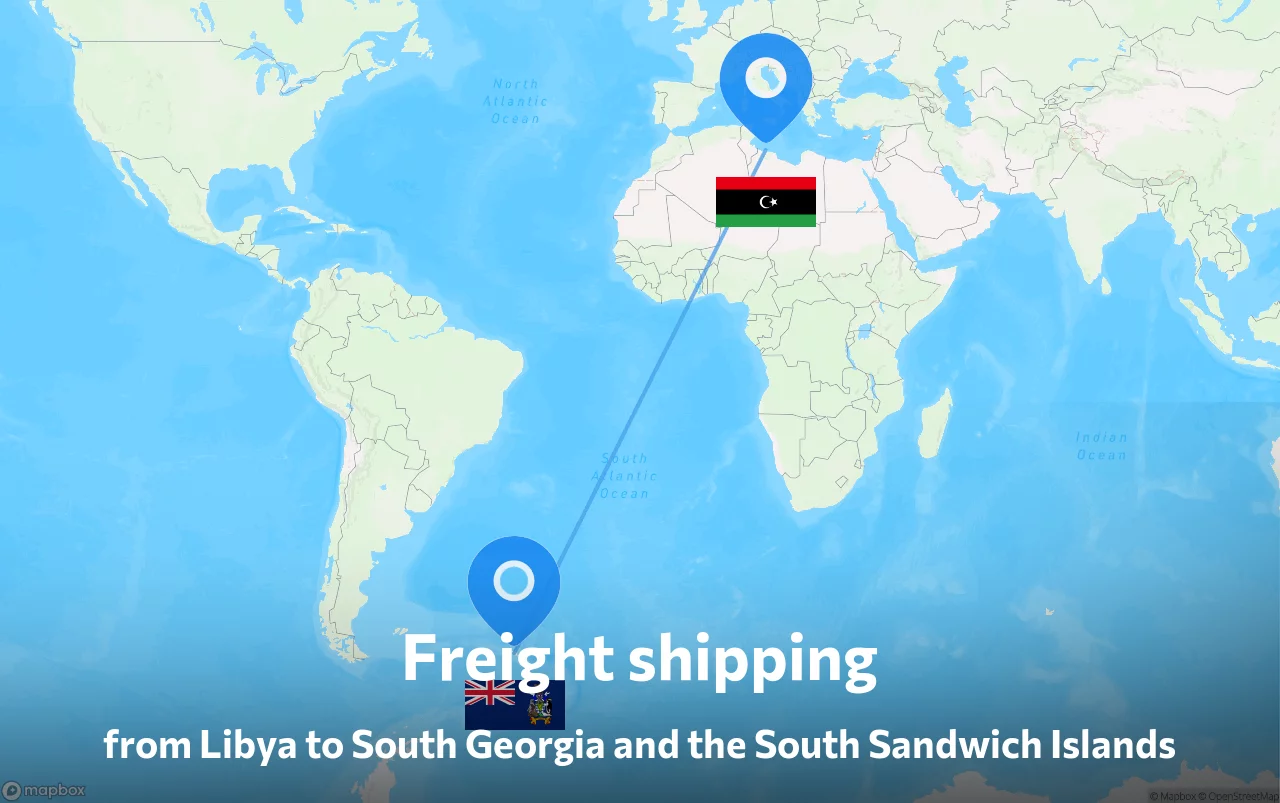 Shipping route from Libya to South Georgia and the South Sandwich Islands