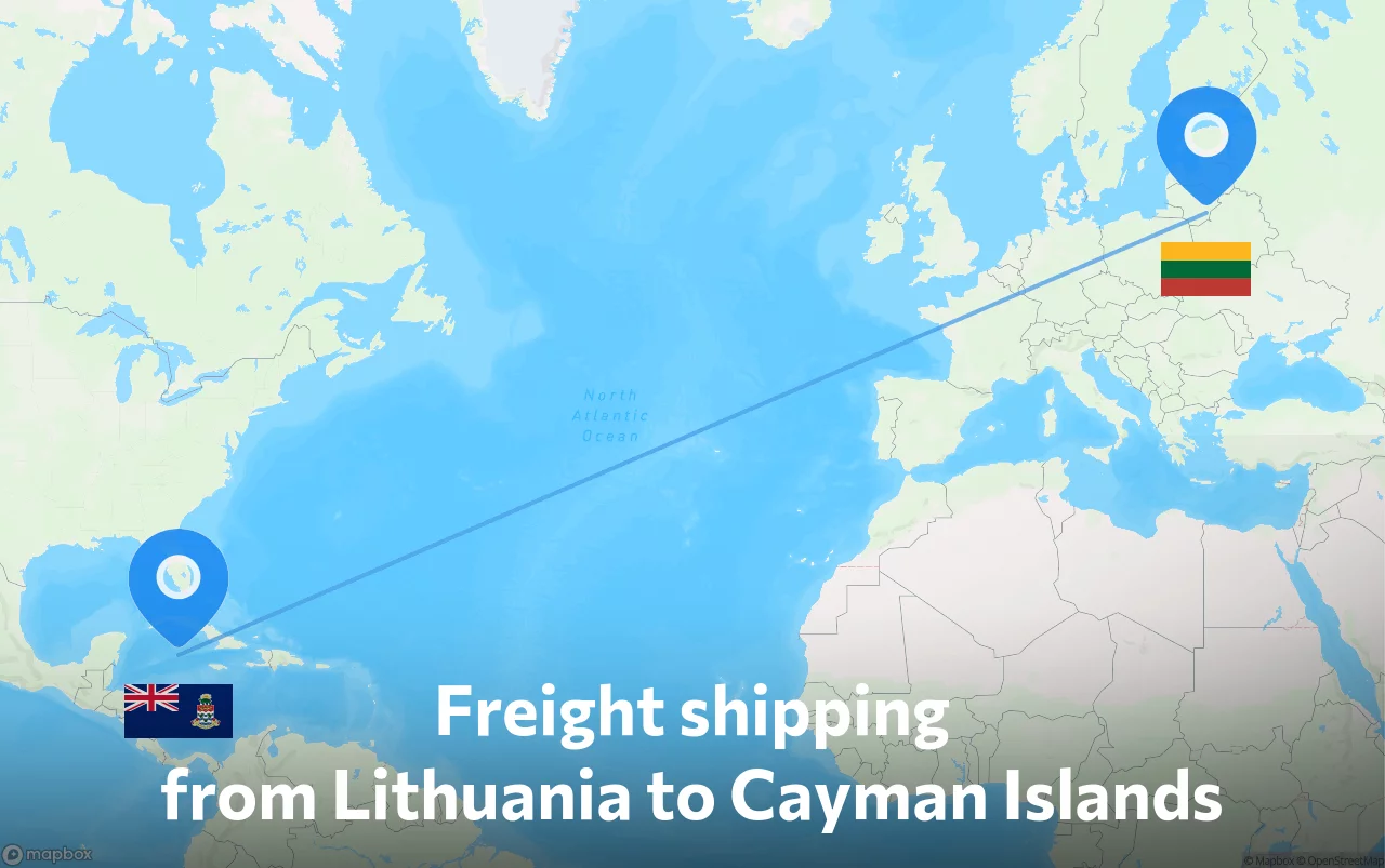 Shipping route from Lithuania to Cayman Islands