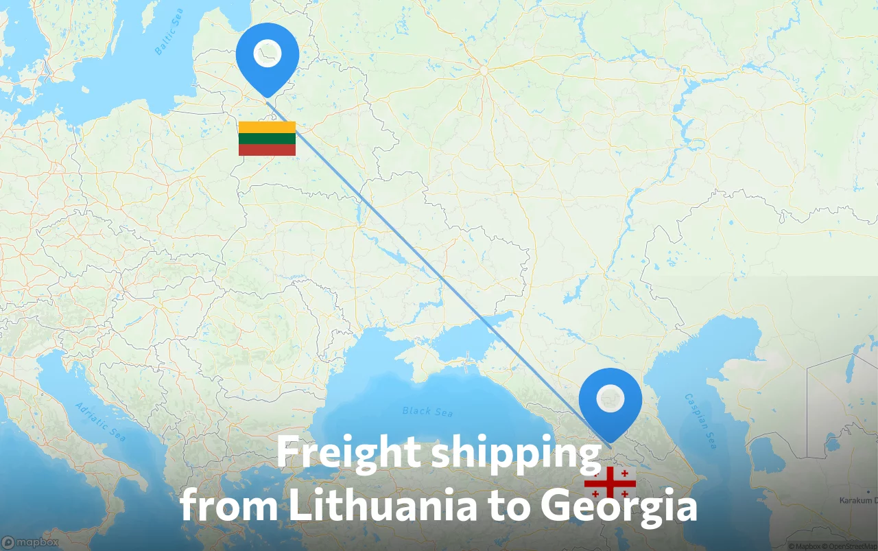 Shipping route from Lithuania to Georgia