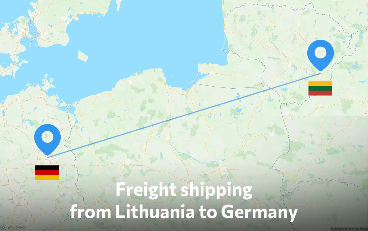 Shipping route from Lithuania to Germany