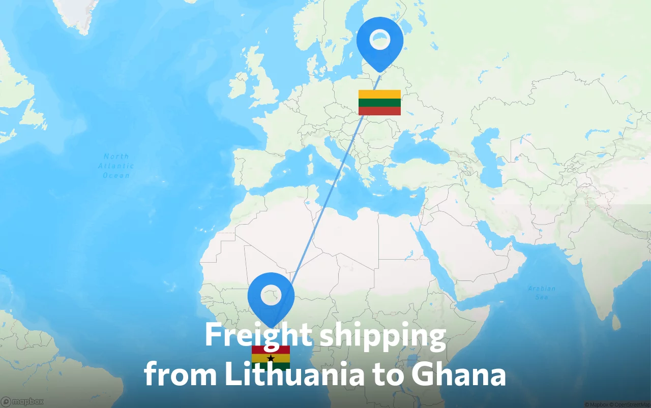 Shipping route from Lithuania to Ghana