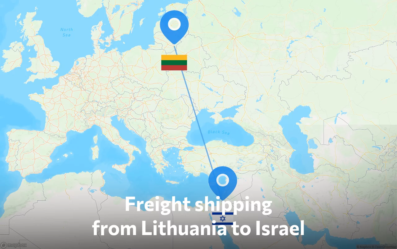 Shipping route from Lithuania to Israel