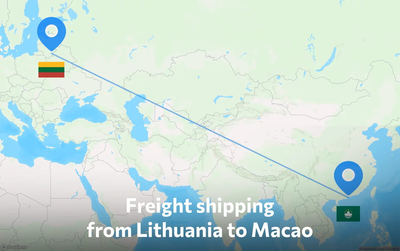 Shipping route from Lithuania to Macao