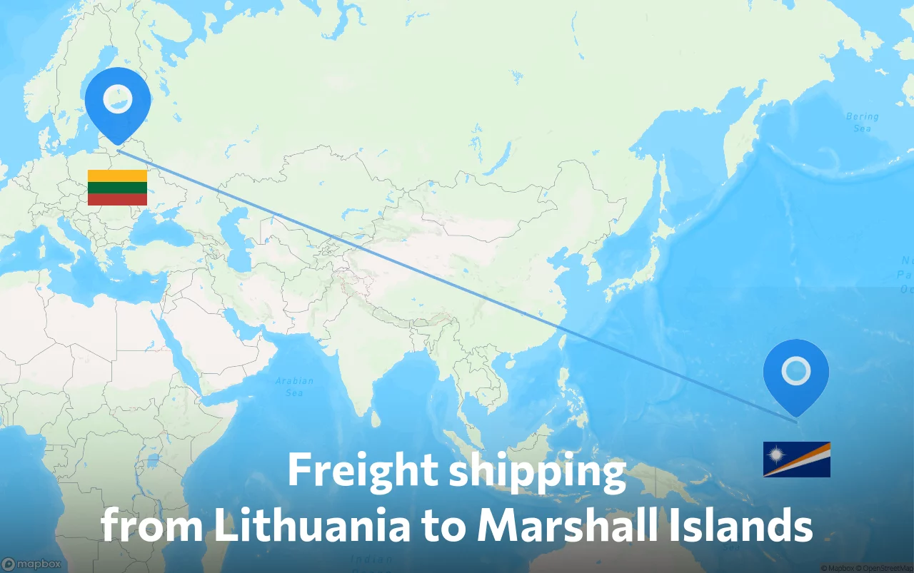 Shipping route from Lithuania to Marshall Islands