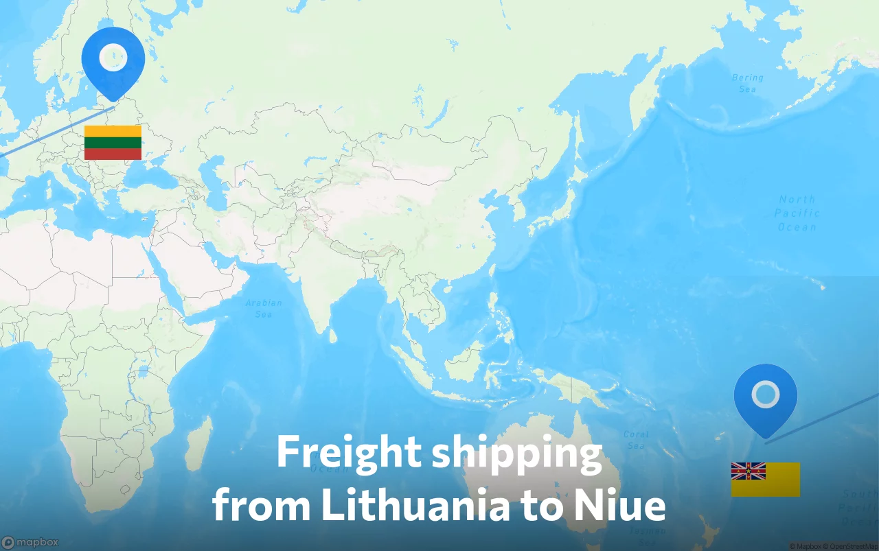 Shipping route from Lithuania to Niue