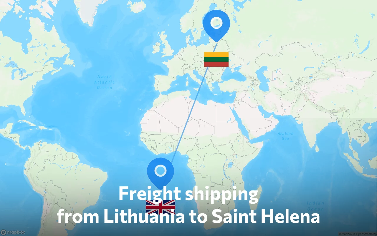 Shipping route from Lithuania to Saint Helena