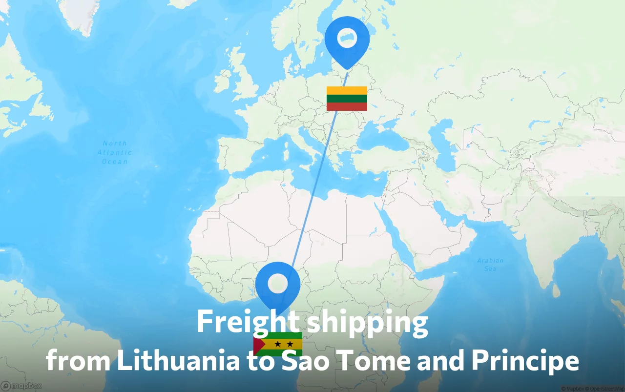 Shipping route from Lithuania to Sao Tome and Principe