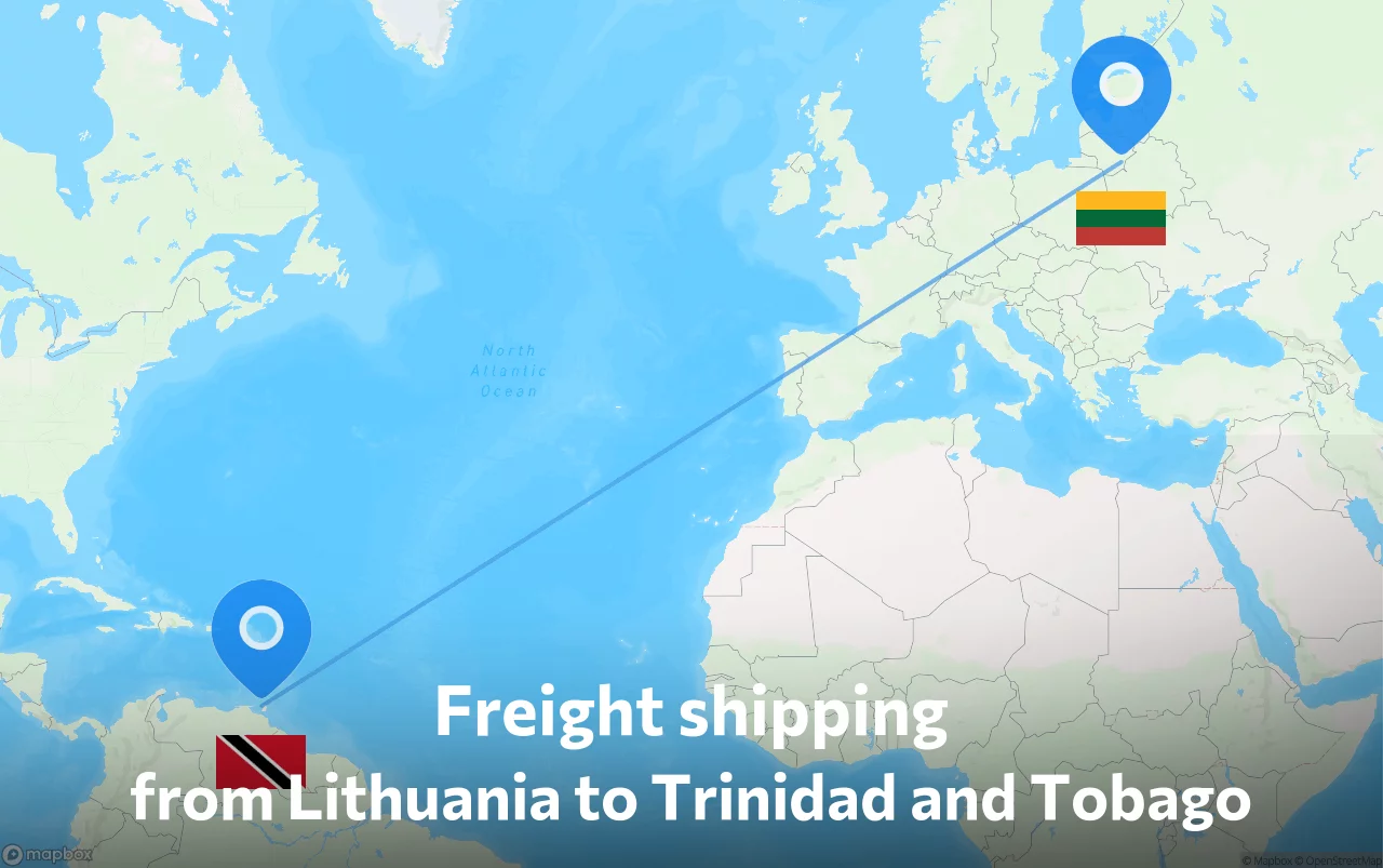 Shipping route from Lithuania to Trinidad and Tobago
