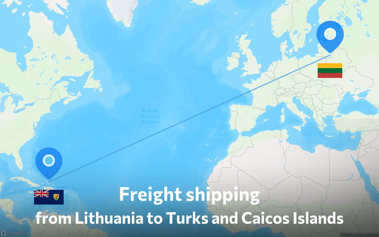 Shipping route from Lithuania to Turks and Caicos Islands