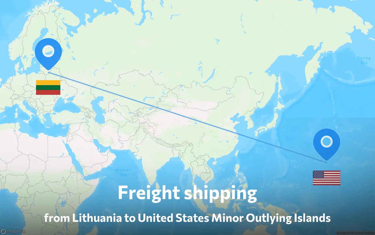 Shipping route from Lithuania to United States Minor Outlying Islands