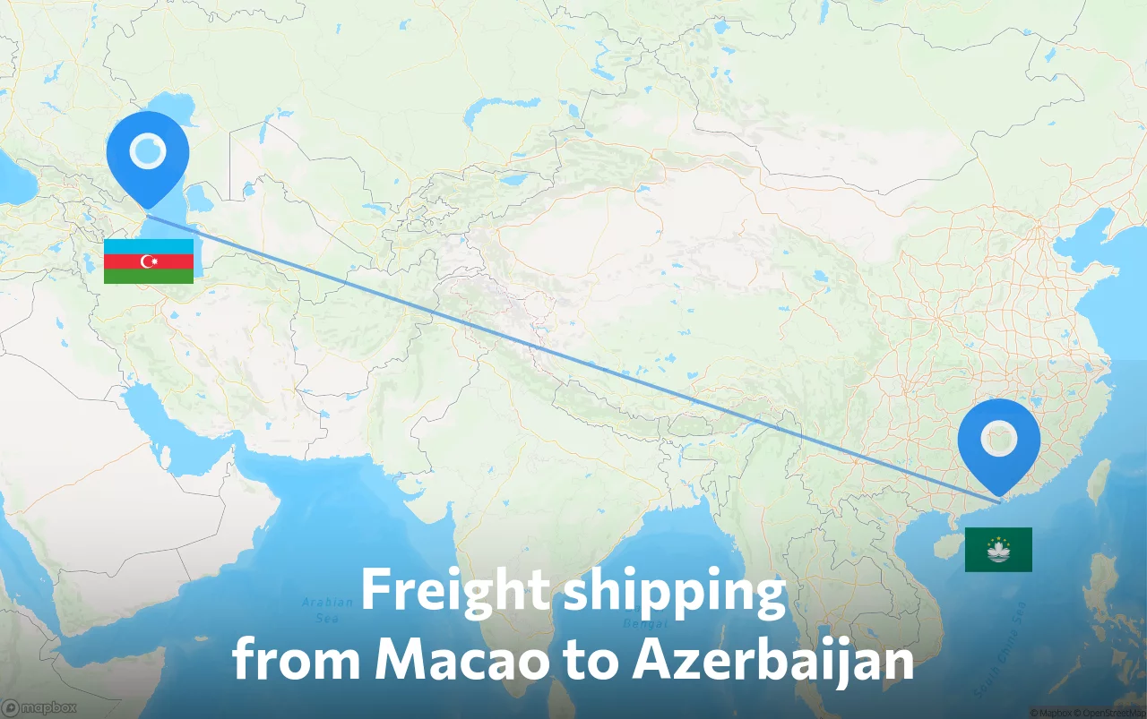 Shipping route from Macao to Azerbaijan