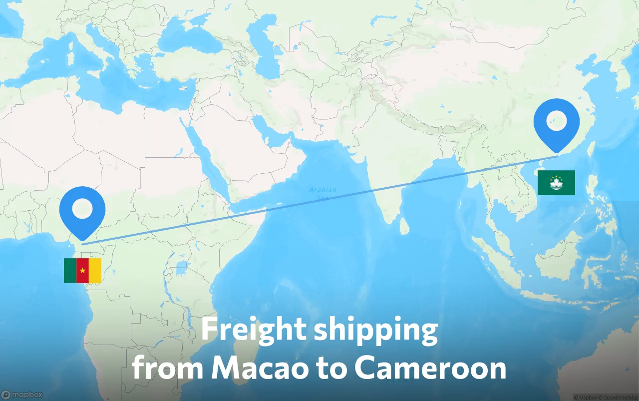 Shipping route from Macao to Cameroon