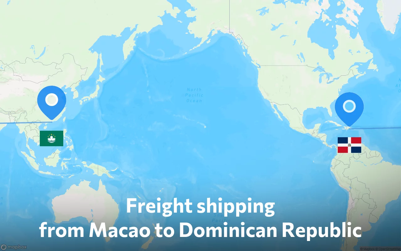 Shipping route from Macao to Dominican Republic