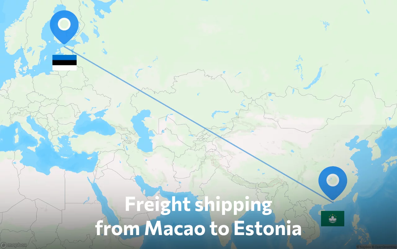 Shipping route from Macao to Estonia