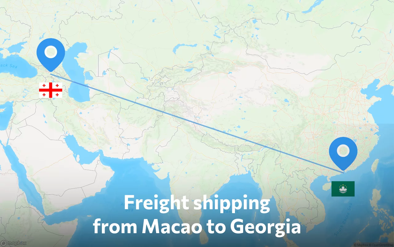 Shipping route from Macao to Georgia