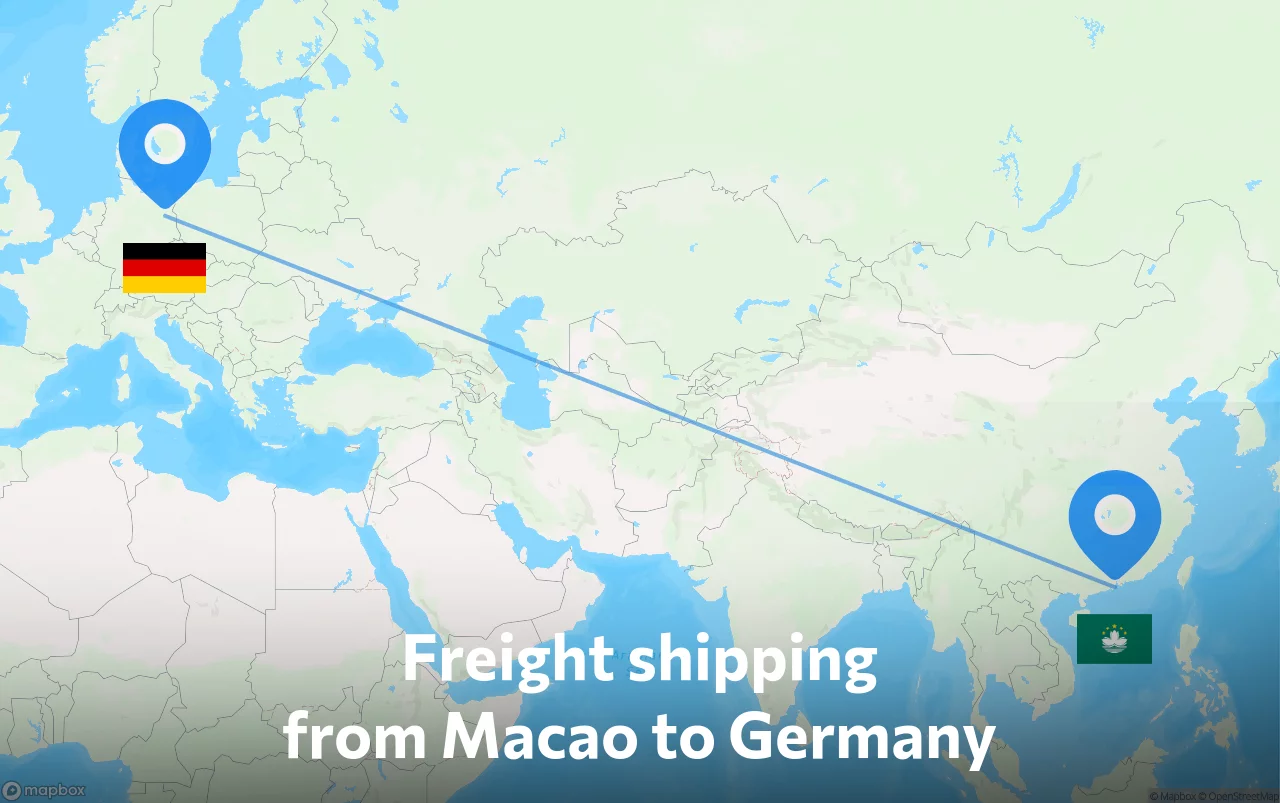Shipping route from Macao to Germany