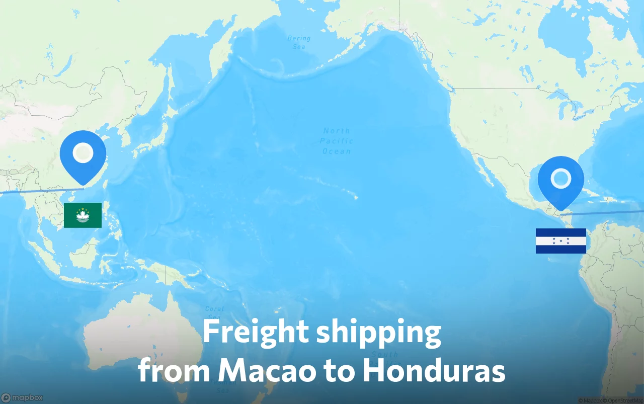 Shipping route from Macao to Honduras