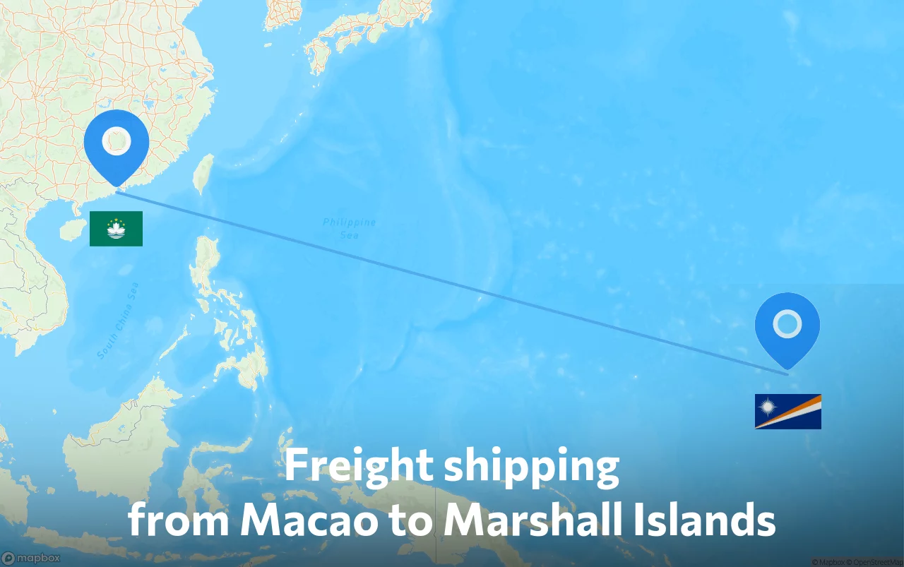 Shipping route from Macao to Marshall Islands