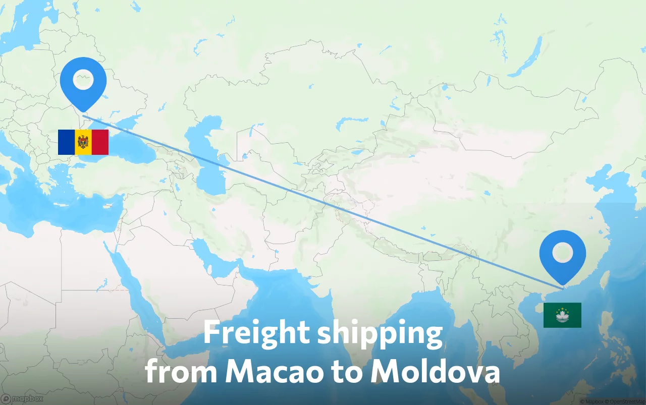 Shipping route from Macao to Moldova