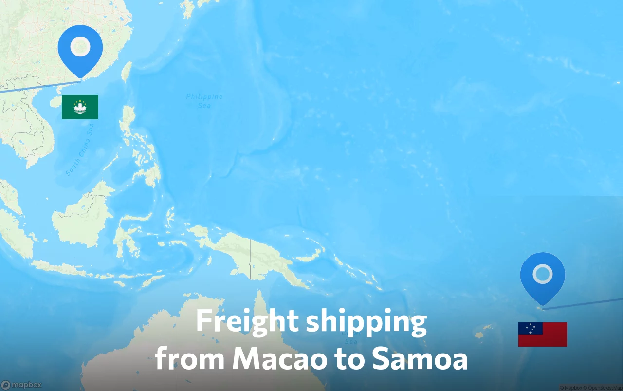 Shipping route from Macao to Samoa